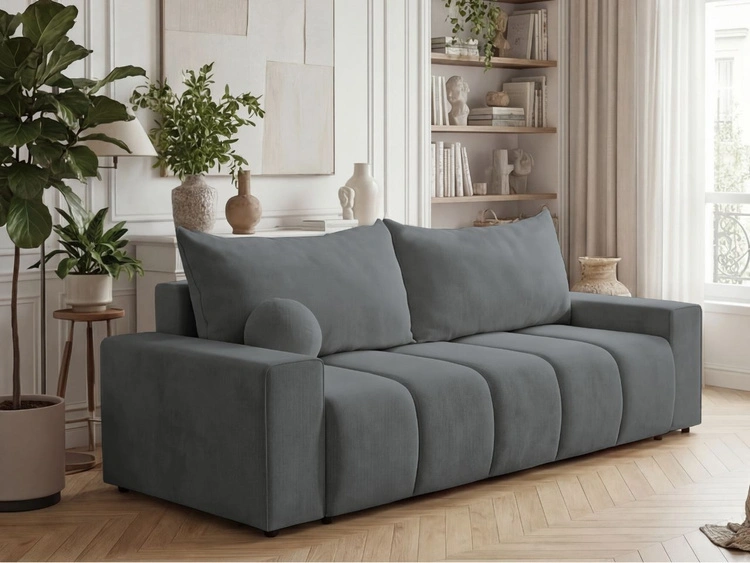 Schlafsofa mit Bettfunktion und Bettkasten Miro Dunkelgrau