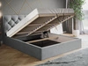 Polsterbett mit Bettkasten und Lattenrost 140x200 Selva Schwarz
