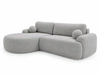 Ecksofa L-Form Links mit Schlaffunktion und Bettkasten Aurio Grau