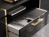 TV-Schrank im Glamour-Stil mit Schränken und Schublade Lunelie Schwarz Hochglanz