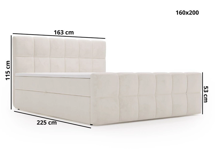 Boxspringbett mit Bettkasten 160x200 Alicante Grau