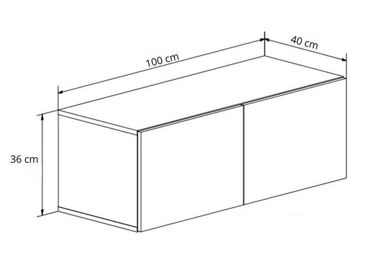Hängende Wohnwand für das Wohnzimmer mit LED-Beleuchtung Nodoo Kaschmir
