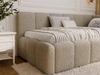 Jugendbett Einzelbett mit Bettkasten und Lattenrost 90x200 Cloud One Dunkelbeige Bouclé-Stoff 
