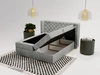 Boxspringbett mit Bettkasten 140x200 Lion Grau