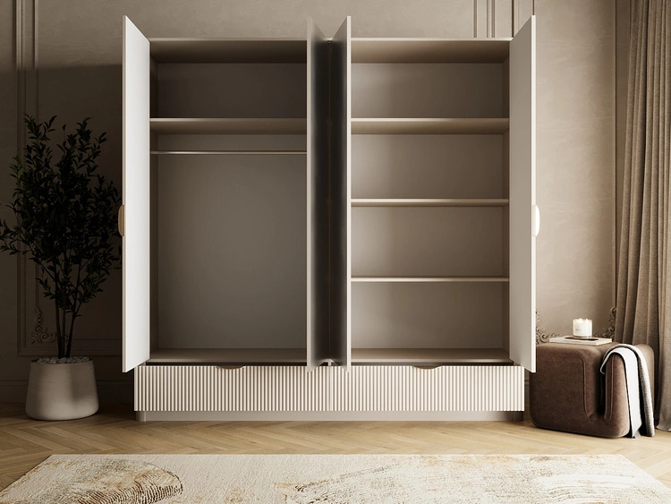 Kleiderschrank mit Spiegel Latina Beige