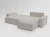 Ecksofa L-Form Rechts mit Schlaffunktion und Bettkasten Tazones Hellgrau
