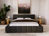 Polsterbett mit Bettkasten und Lattenrost 180x200 Alicante Boucle Schwarz