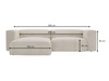 Ecksofa L-Form Rechts Moderne Cord Ecksofa Landi Dunkelgrau
