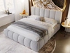 Polsterbett mit Bettkasten und Lattenrost 140x200 Cloud Bouclé-Stoff Hellgrau