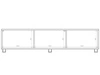 TV-Lowboard mit Türen 300 cm Kioto Cashmere