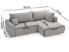 Ecksofa L-Form mit Schlaffunktion und Bettkasten Savana Bis Hellbeige
