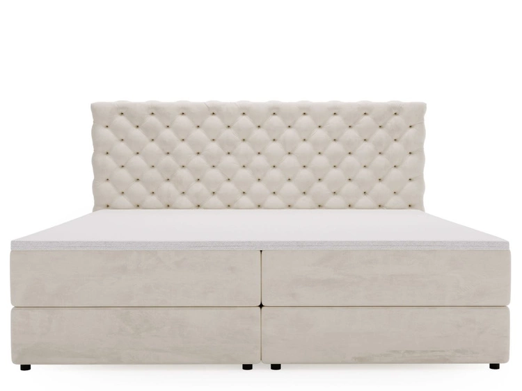 Boxspringbett mit Bettkasten 160x200 Bergamo Beige