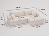 Ecksofa L-Form Links mit Schlaffunktion und Bettkasten California Dunkelgrau