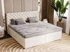 Boxspringbett mit Bettkasten 180x200 Bergamo Beige