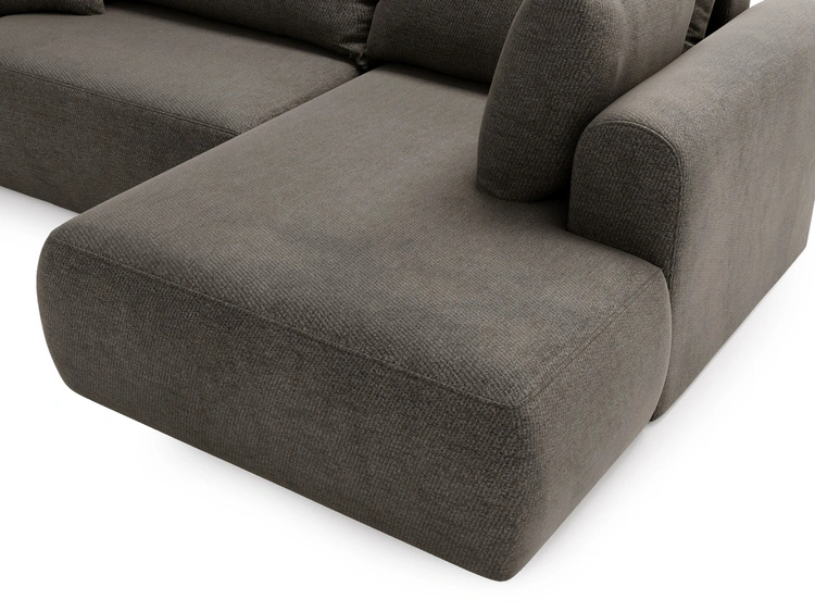 Ecksofa L-Form mit Schlaffunktion und Bettkasten Savana Bis Grau