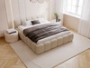Polsterbett mit Bettkasten und Lattenrost 120x200 Cloud Low Bouclé-Stoff Dunkelbeige