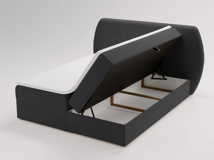Boxspringbett mit Bettkasten 180x200 Bogota Schwarz