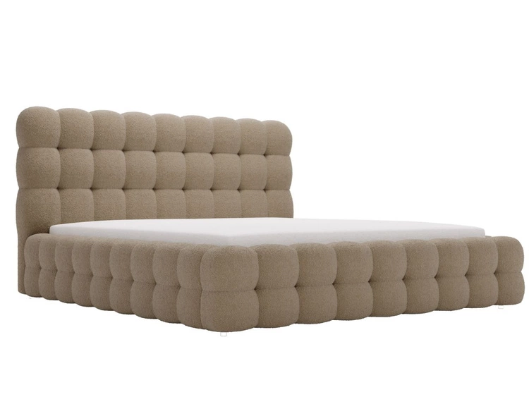 Polsterbett mit Bettkasten und Lattenrost 140x200 Twist Braun