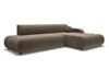 Ecksofa L-Form mit Schlaffunktion und Bettkasten Lisso Rechts Braun