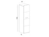 Kleiderschrank mit einer Tür 45 cm, mit Einlegeböden Lindo Weiß, Nash Eiche