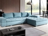 Ecksofa L-Form mit Schlaffunktion und Bettkasten Sonia Hellblau