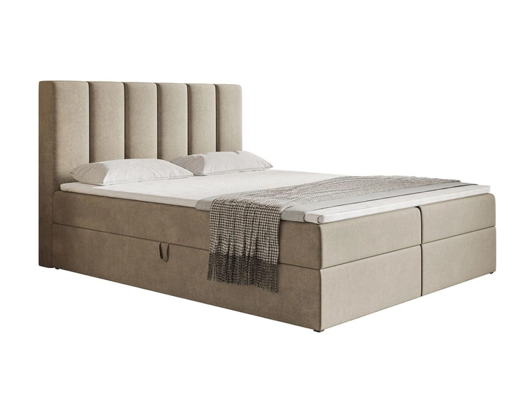 Boxspringbett mit Bettkasten 120x200 Cascada Beige