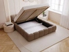 Polsterbett mit Bettkasten und Lattenrost 140x200 Cloud Low Bouclé-Stoff Braun