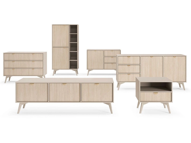 Kommode mit Türe und Schubladen Modena Beige