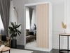 Schiebetürenschrank mit Spiegel und Lamellen 120 cm Loreto Weiß