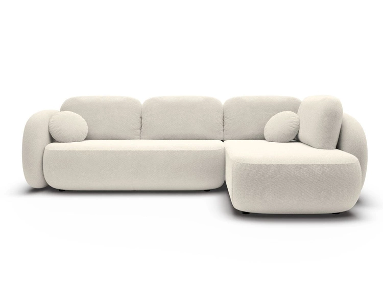 Ecksofa mit Schlaffunktion und Bettkasten Rechts Carino Creme