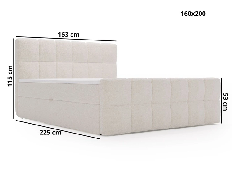 Boxspringbett mit Bettkasten 160x200 Bouclé-Stoff Alicante Schwarz