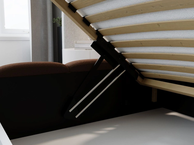 Polsterbett mit Bettkasten und Lattenrost 120x200 Modo Braun