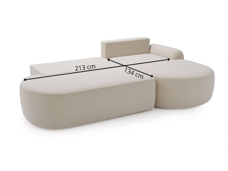 Ecksofa L-Form Rechts mit Schlaffunktion und Bettkasten Aurio O Braun
