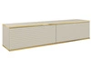 TV-Lowboard Hänge mit Türen 135 cm Diolo Beige mit geriffelter Vorderseite