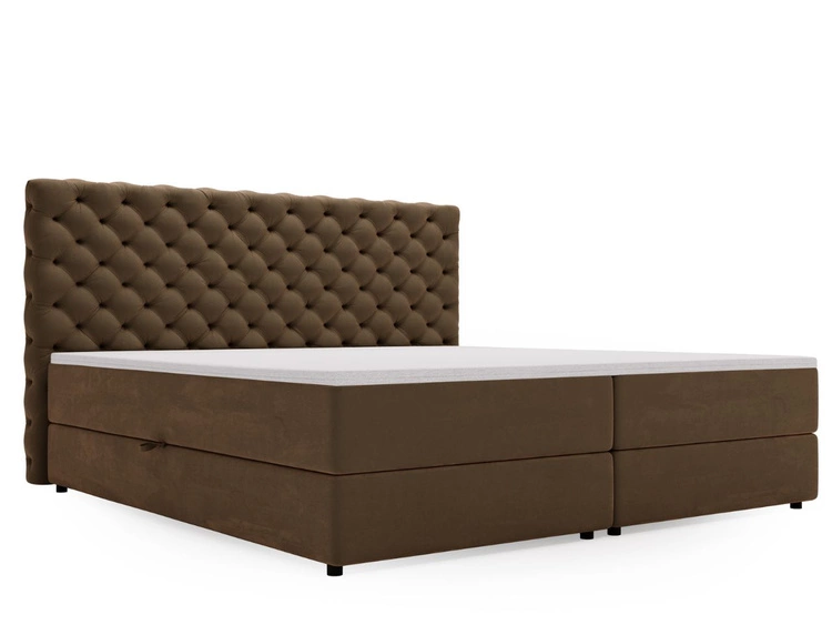 Boxspringbett mit Bettkasten 180x200 Bergamo Braun
