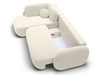 Ecksofa mit Schlaffunktion und Bettkasten Links Carino Creme