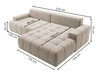 Ecksofa L-Form mit Schlaffunktion und Bettkasten Tulio Rechts Grau