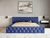 Polsterbett mit Bettkasten und Lattenrost 140x200 Palini Dunkelblau