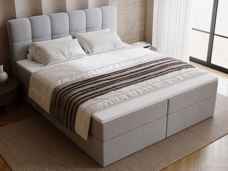 Boxspringbett mit Bettkasten 140x200 Maison Grau