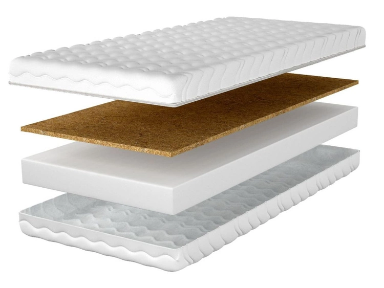 Schaumstoffmatratze mit Kokosmatte und abnehmbarem Bezug Tomi 15 90x200