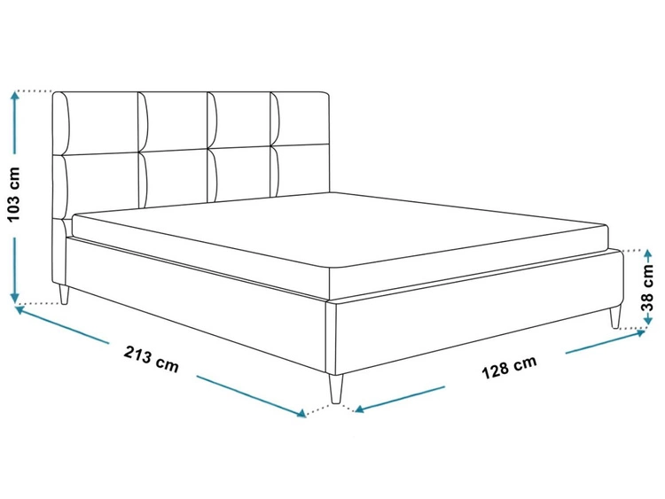 Polsterbett mit Lattenrost 120x200 Luxe Dunkelgrau