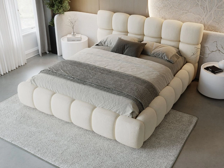 Polsterbett mit Bettkasten und Lattenrost 160x200 Modo Beige
