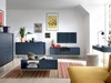 TV-Lowboard mit Schubladen und Türen mit Golden Metallbeinen Amor Marineblau