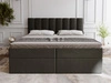 Boxspringbett mit Bettkasten 180x200 Mocca Dunkelgrau