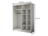 Schiebetürenschrank mit Sprossen 150 cm mit LED-Beleuchtung Ponti Weiß