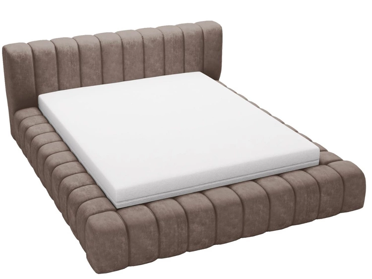Polsterbett mit Bettkasten und Lattenrost 140x200 Italia Braun
