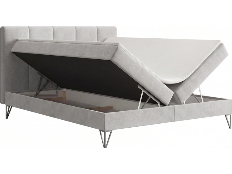 Boxspringbett mit Bettkasten 160x200 Vendi grau