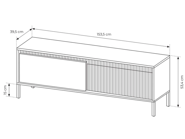 TV-Lowboard mit Türen 153 cm Sorano Beige