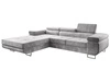 Ecksofa L-Form Links mit Schlaffunktion und Bettkasten Solam Hellgrau