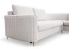 Ecksofa L-Form Links mit Schlaffunktion und Bettkasten Limon Creme
